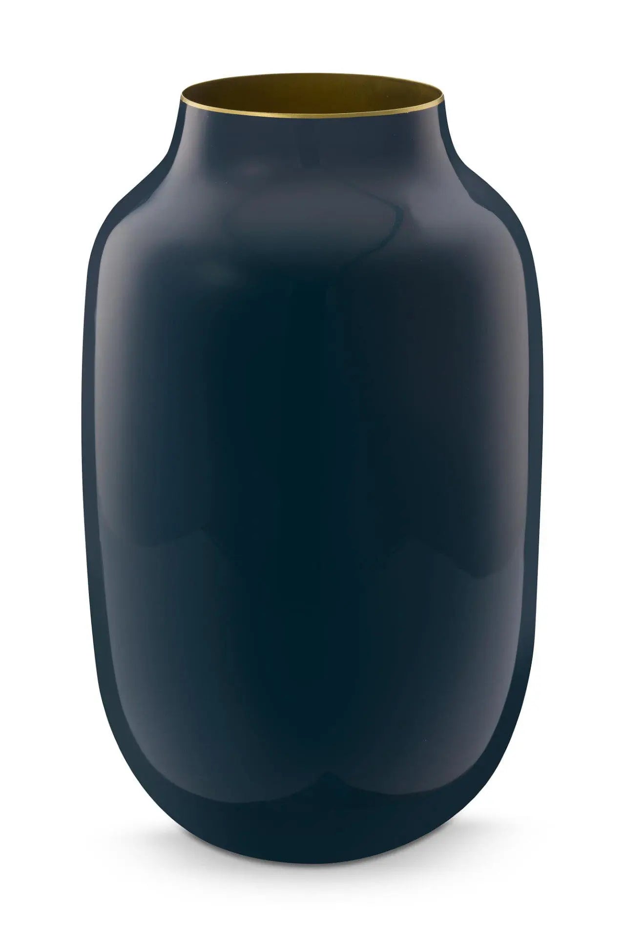 Vase ovale en métal bleu moyen 30 cm, Pip Studio