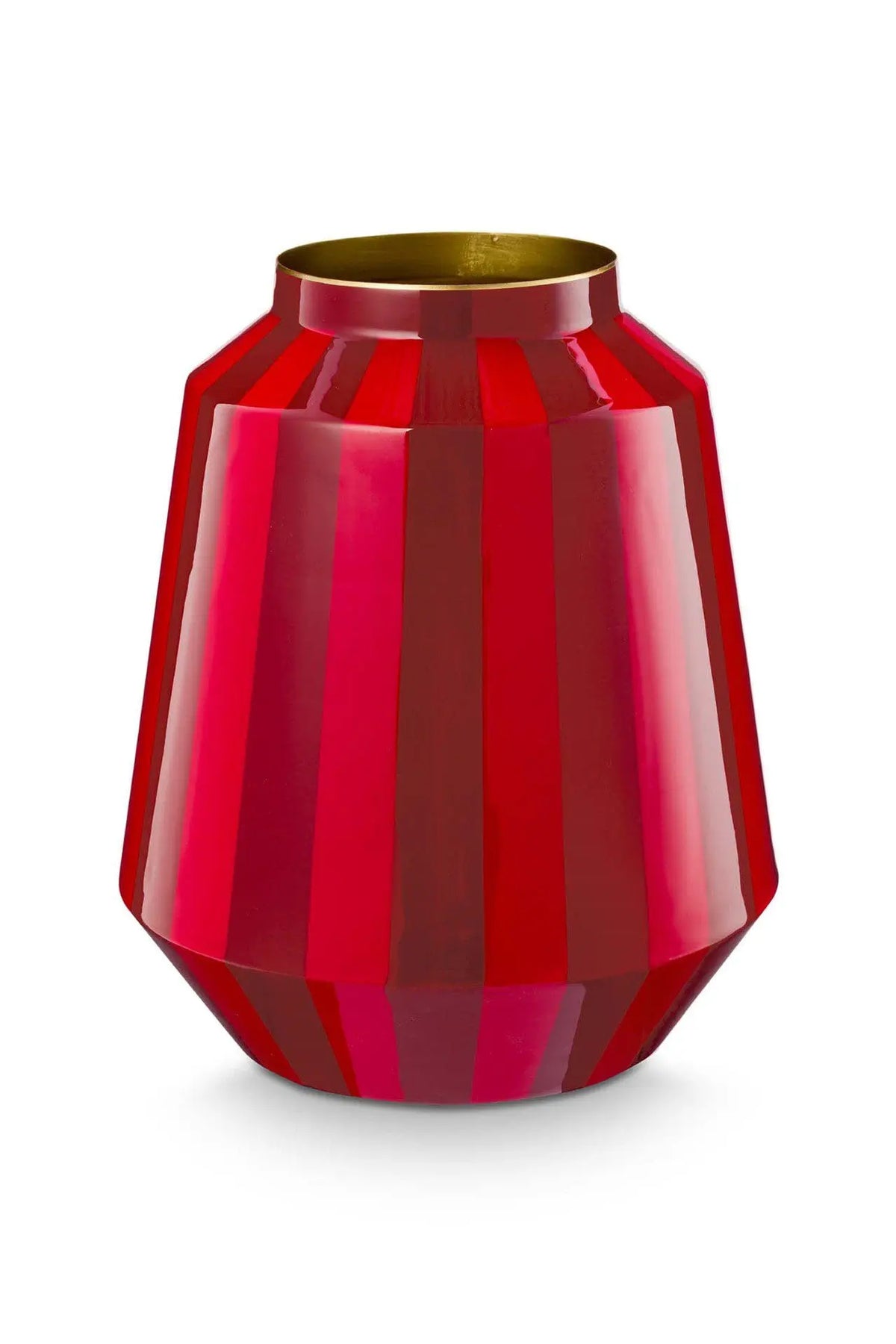 Vase à rayures métalliques rouge foncé 24 x 29 cm / 1