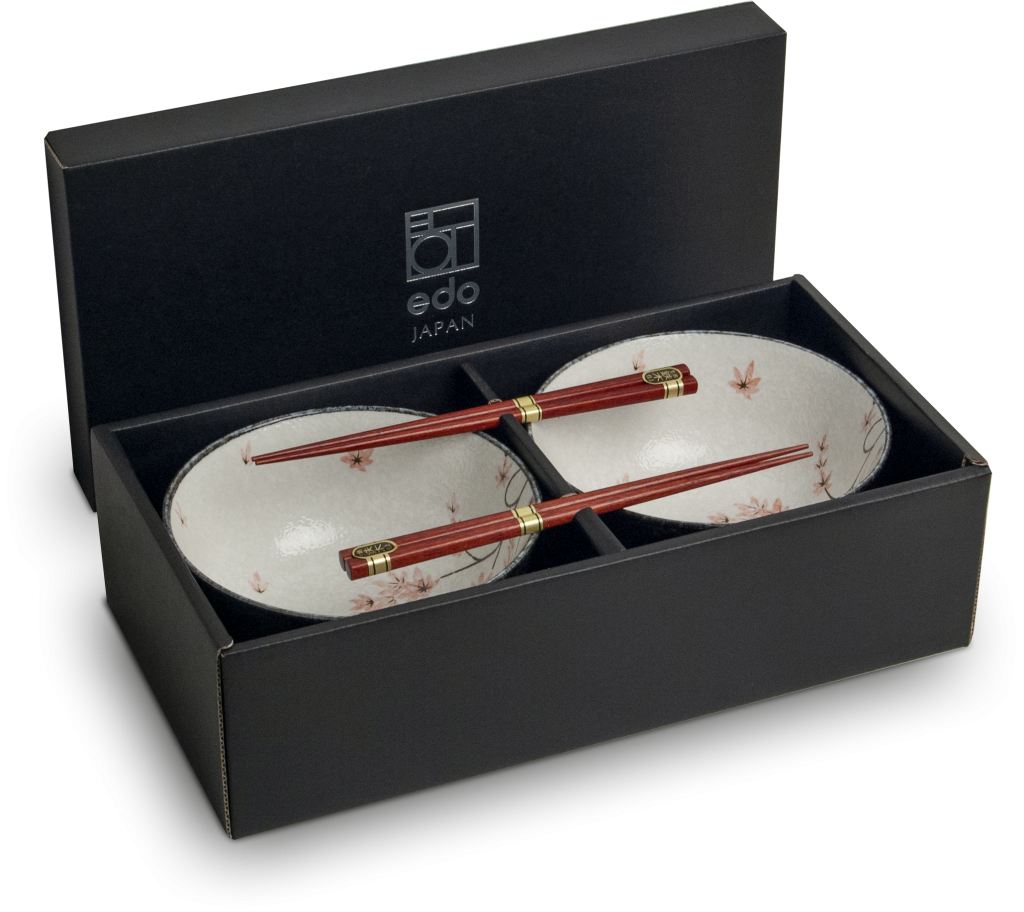 Pokebowl Acerleaf set 2 pers, EDO JAPAN
