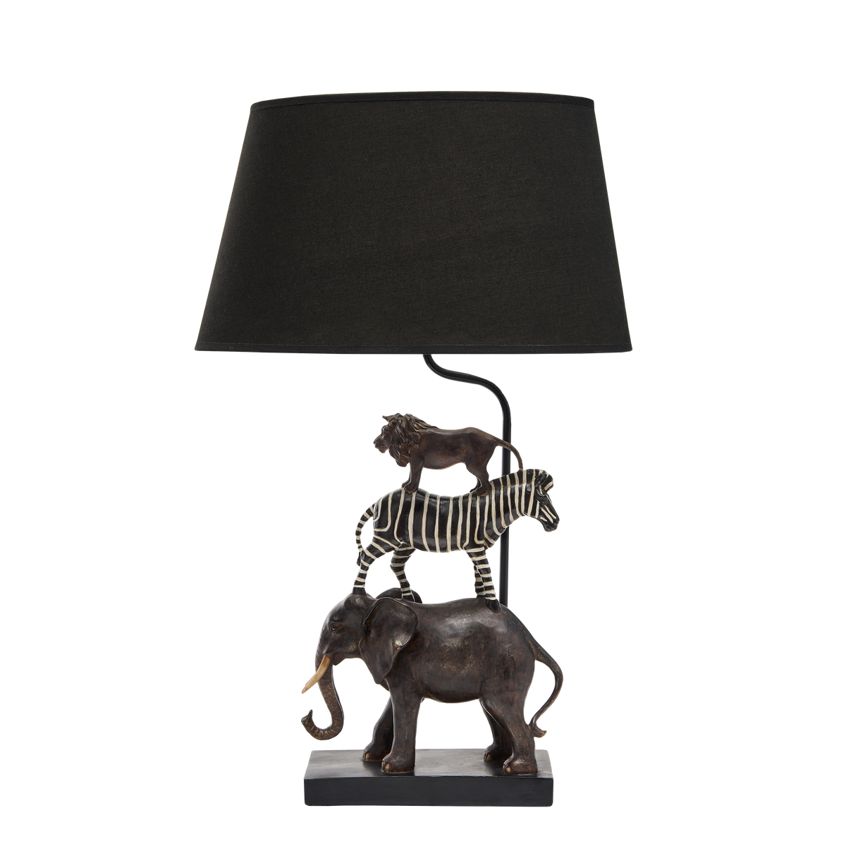 Lampe de table Safari Abat-jour Noir, Poly, H.70 cm: Schwarz (20)
