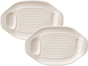 Lot de 11 Assiettes à légumes grillés 33x22cm , BBQ Passion