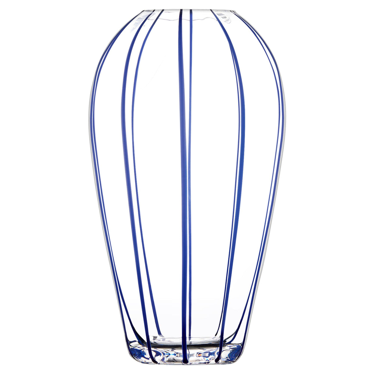Vase en verre bleu Linea, DRH
