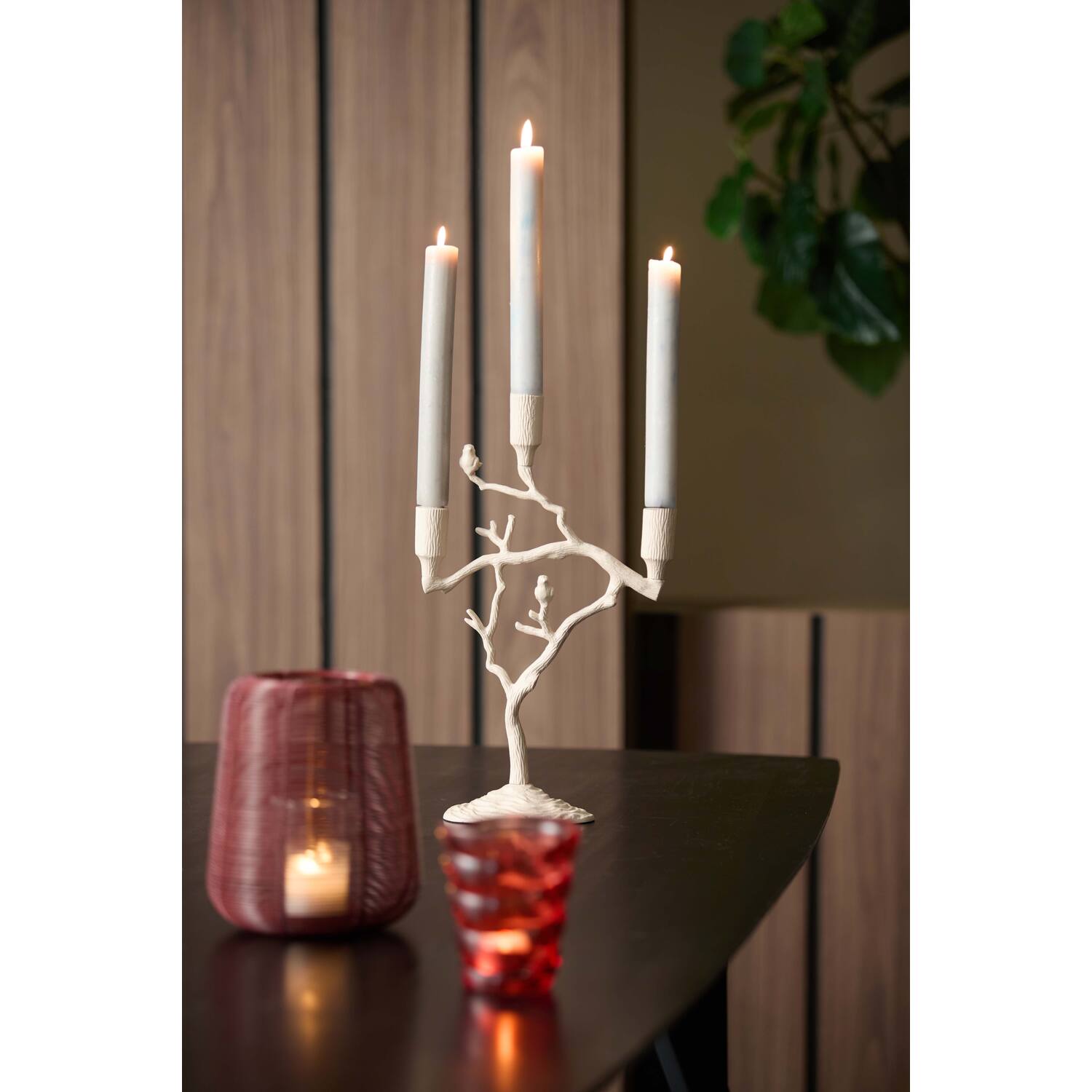 Chandelier 3L 26x11x42 cm JARDIA crème