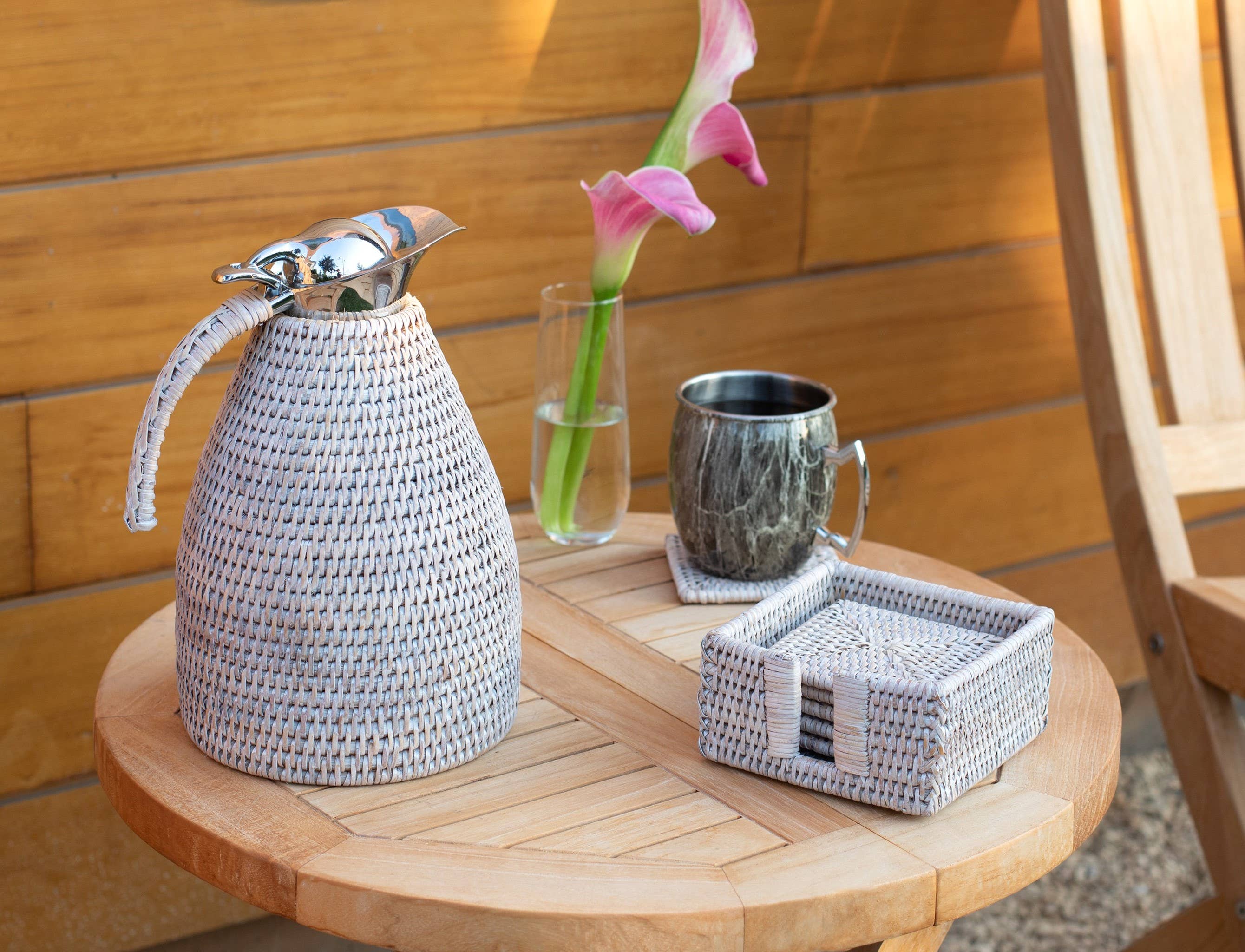 Carafe isotherme en acier inoxydable 1,5L Rattan: Marron Miel