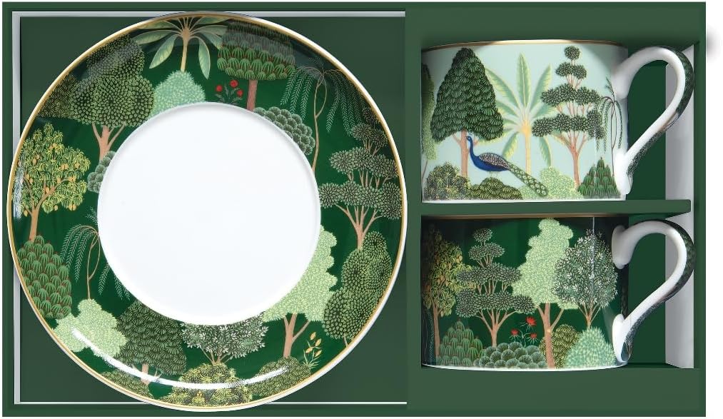Coffret 2 tasses à thé 24cl WOODLAND, Easylife