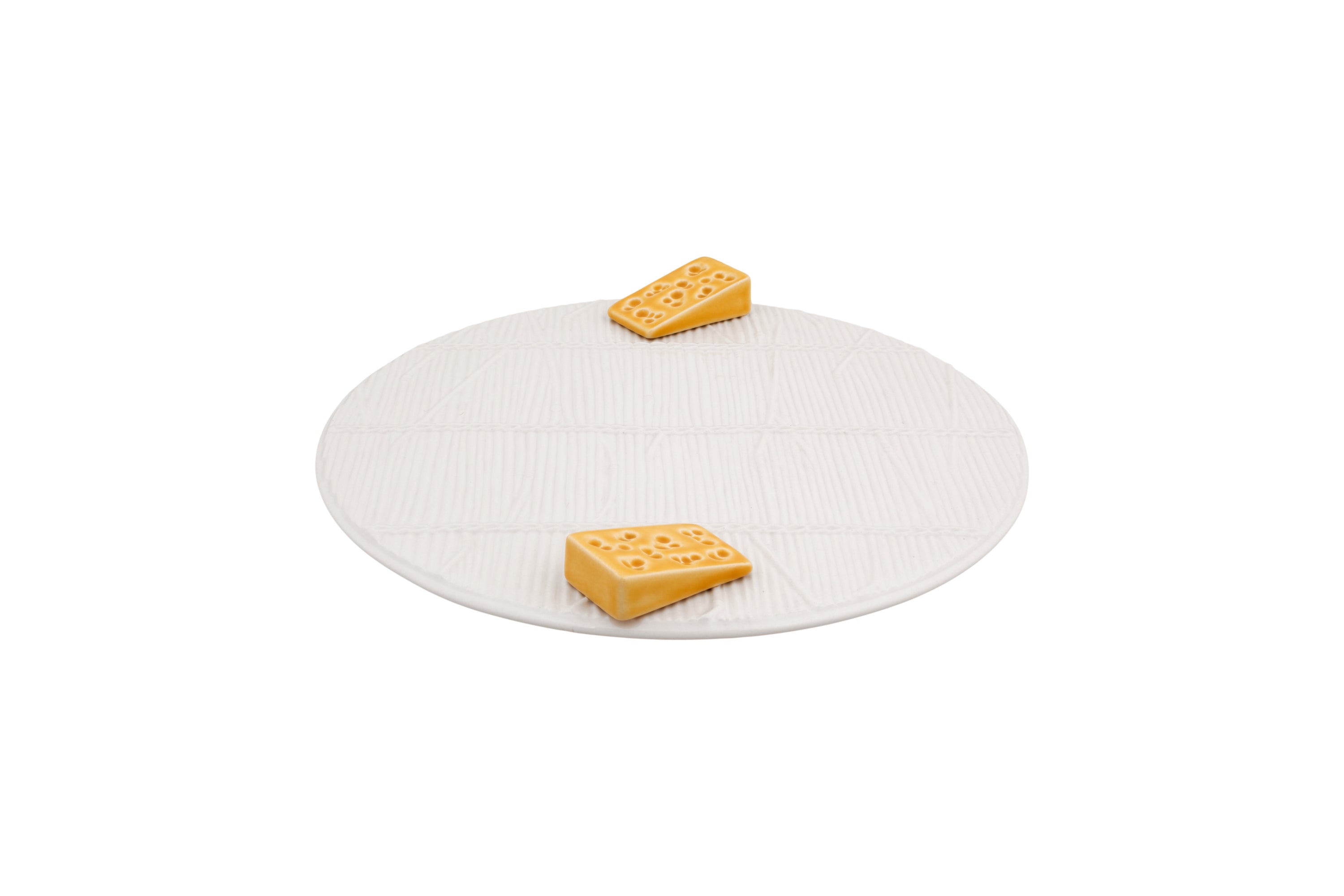 Plateau de fromages blancs avec fromage 26cm, Bordallo Pinheiro