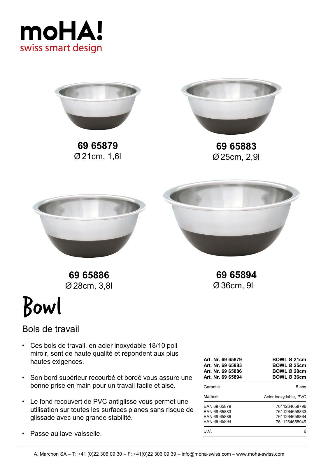 Bol inox fond anti-dérapant 25cm, Bowl