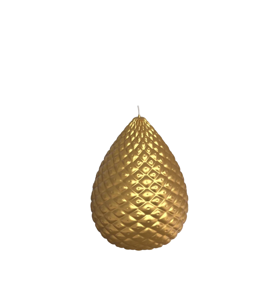 Bougie Pomme de Pin 7.7 x 11 cm Gold, Engels Kerzen