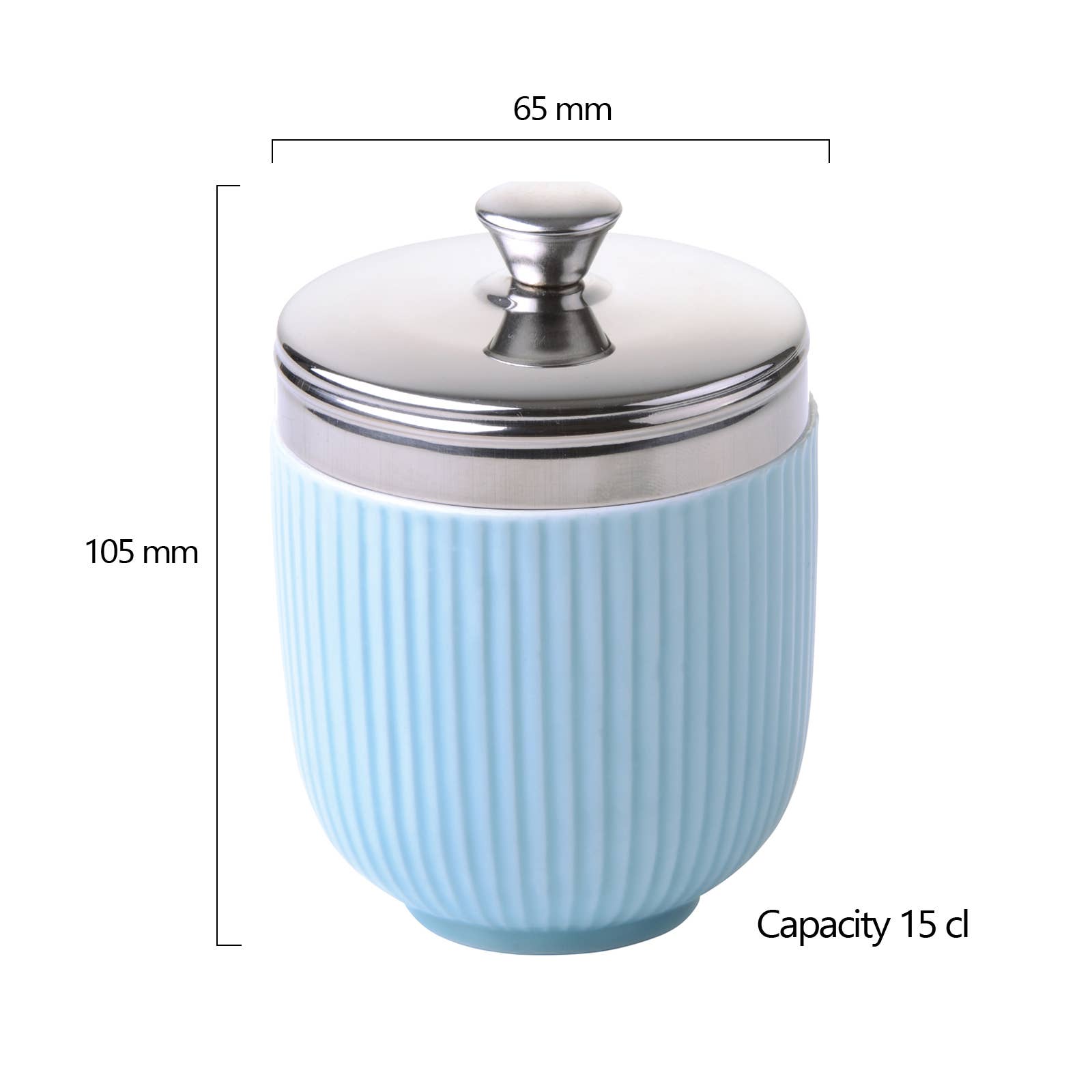 Egg Coddler Cocotte à œufs cannelée bleu céladon