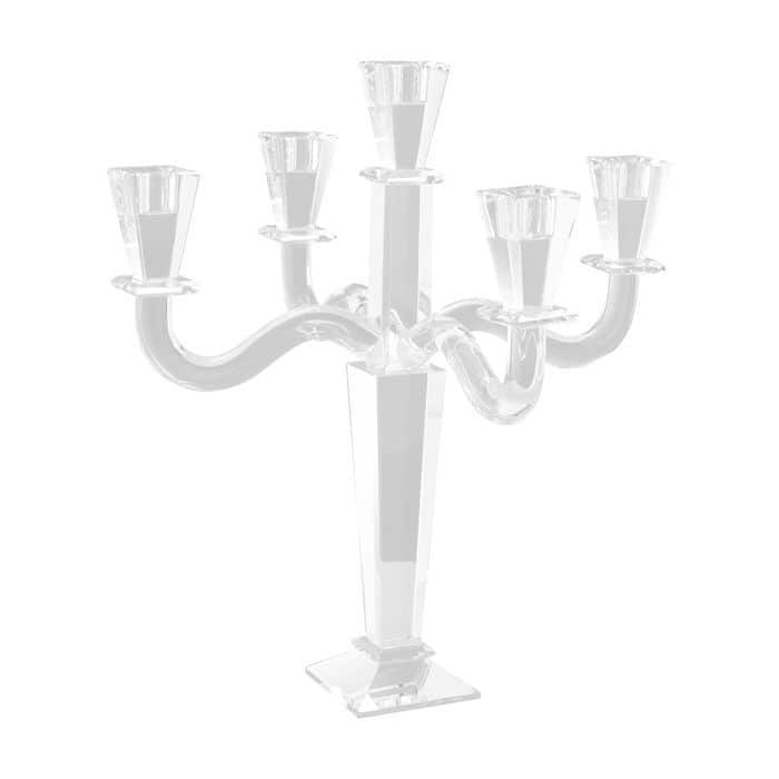 Chandelier en cristal à 5 branches, clair, verre, H.40 cm: Klar (12)