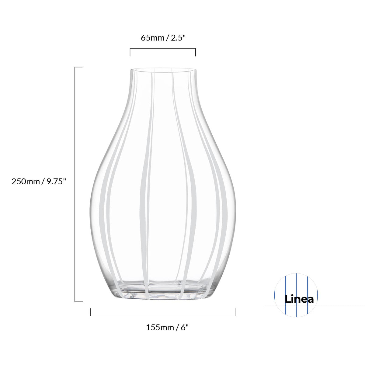 Vase en verre blanc Linea, DRH