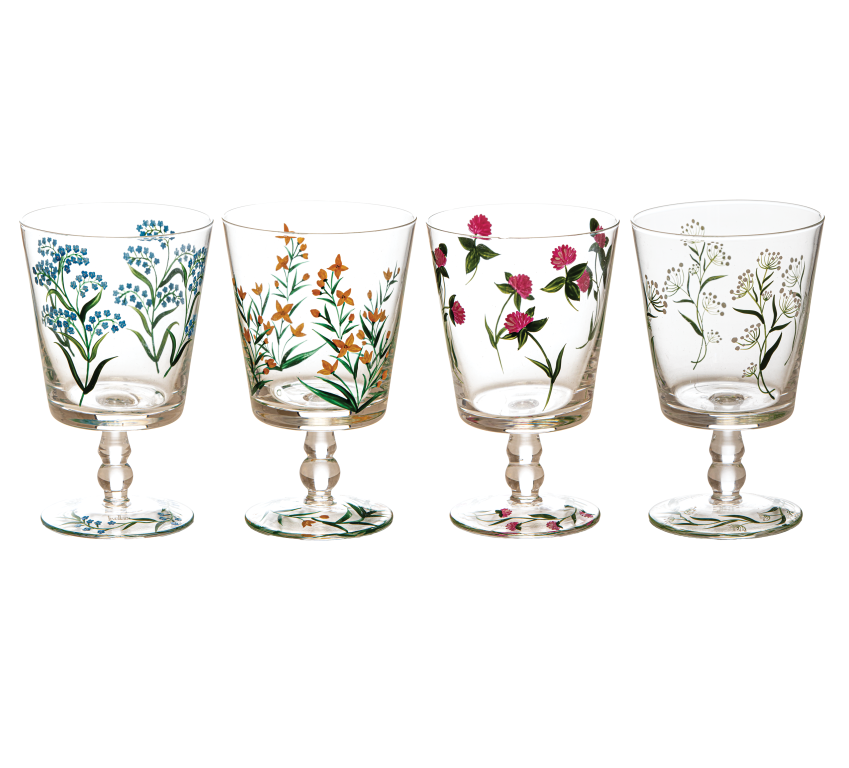 Verres Assortis 245ml coffret de 4, Ancora Piu Flora, LIVELLARA