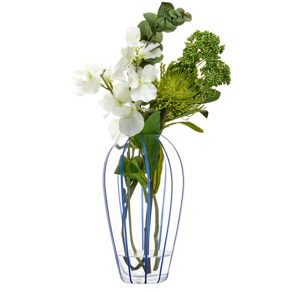 Vase en verre bleu Linea, DRH