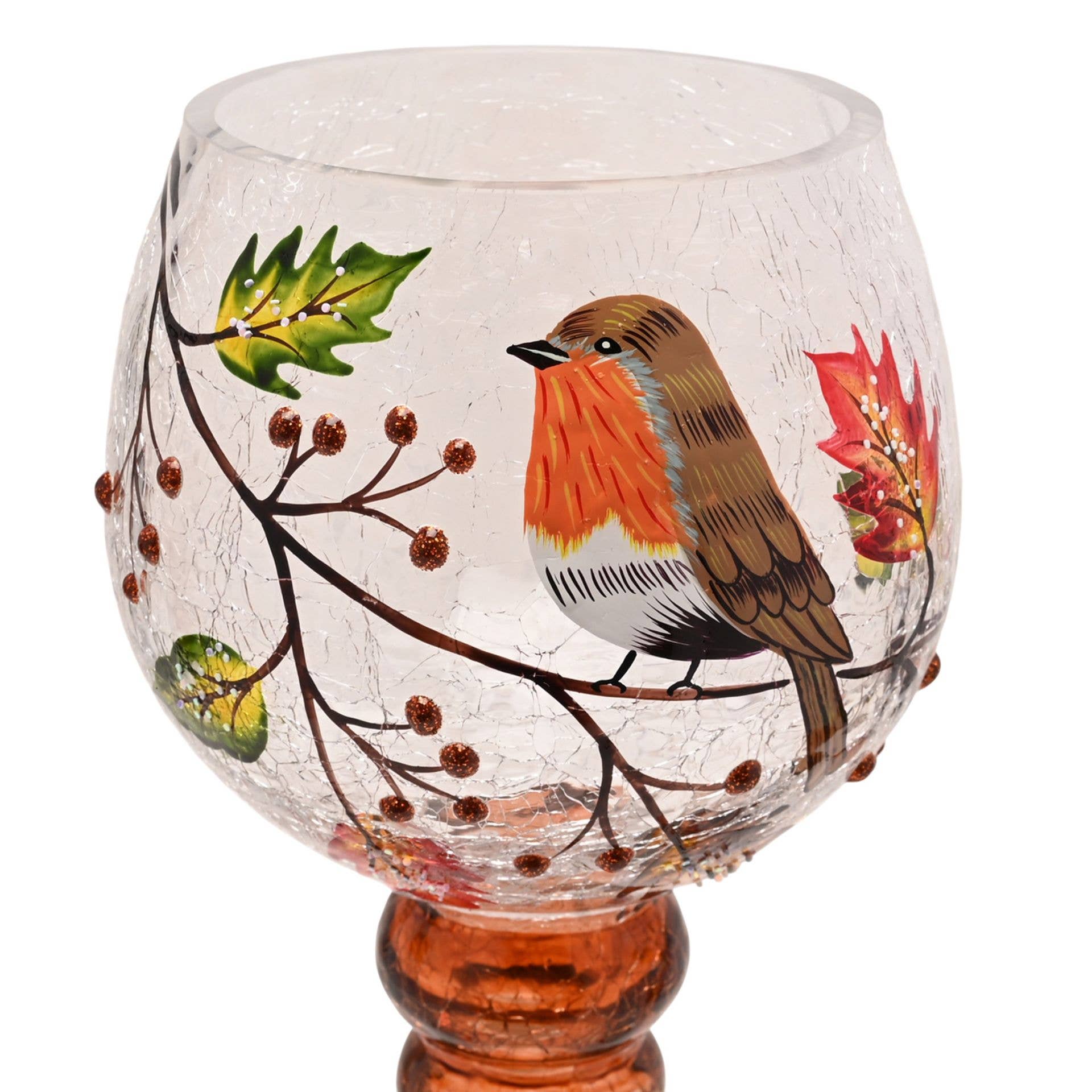 Ensemble de 3 porte-bougies Country Living Automne Robin 13x30cm, 13x35cm et 13x40cm