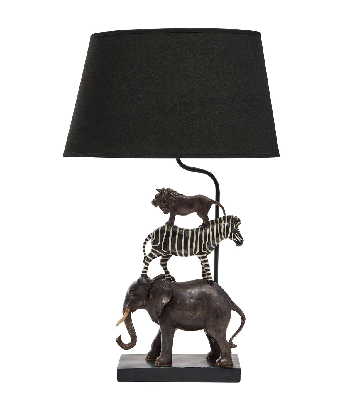 Lampe de table Safari Abat-jour Noir, Poly, H.70 cm: Schwarz (20)