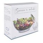 Saladier transparent 32 cm + couverts, Bastide
