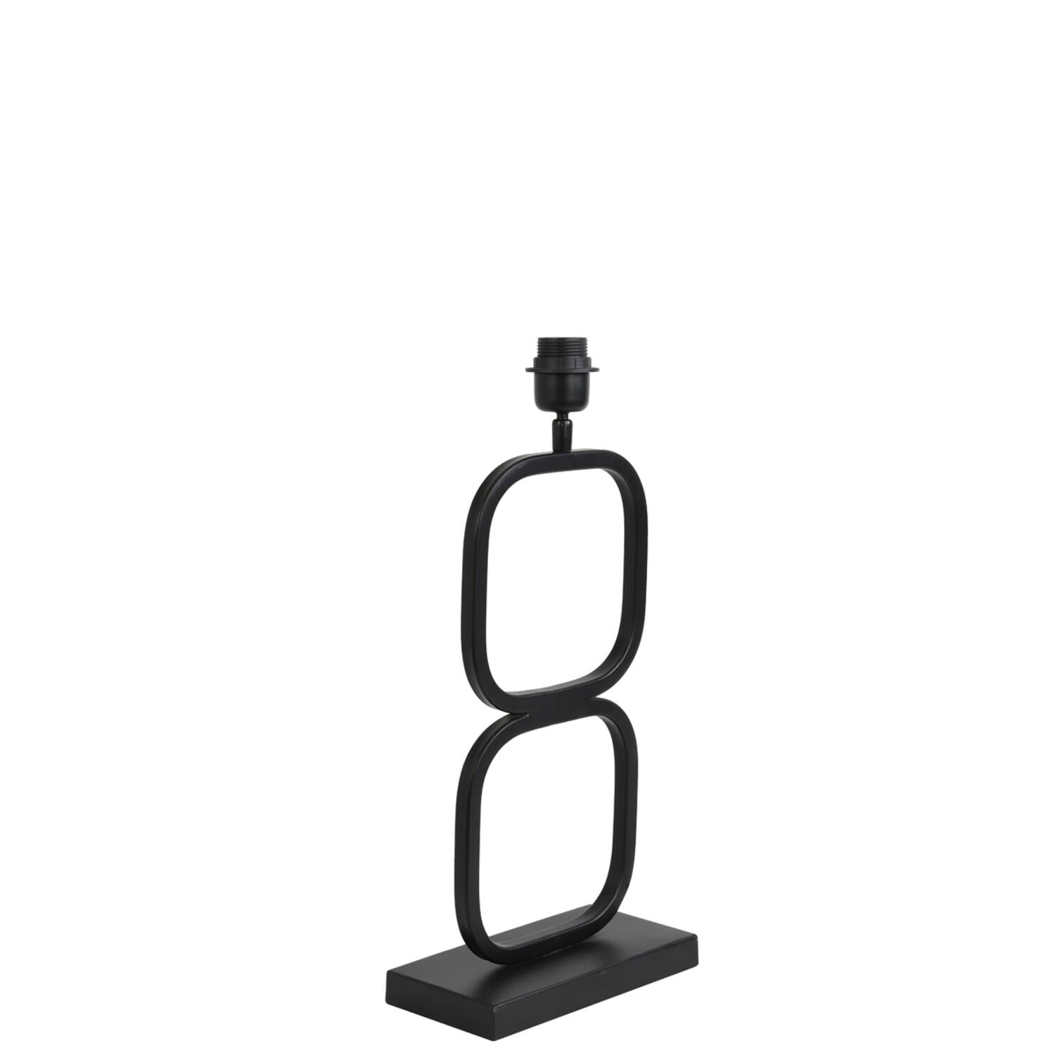 Pied de lampe Tamsu Noir et abat-jour Breska Blanc Perle