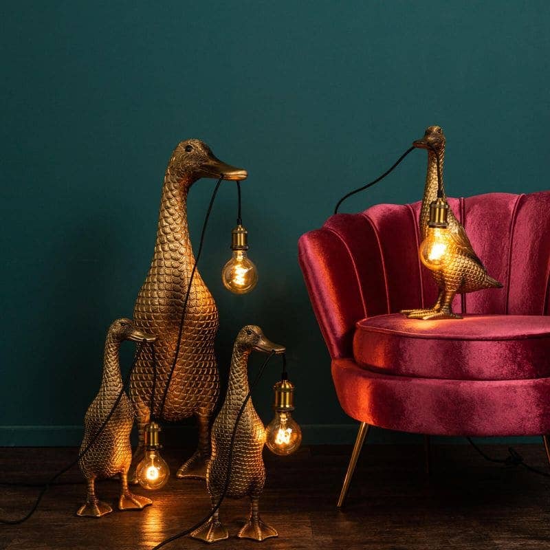 Lampe de table Canard Or 18 x 23 x 44 cm: Or (9)