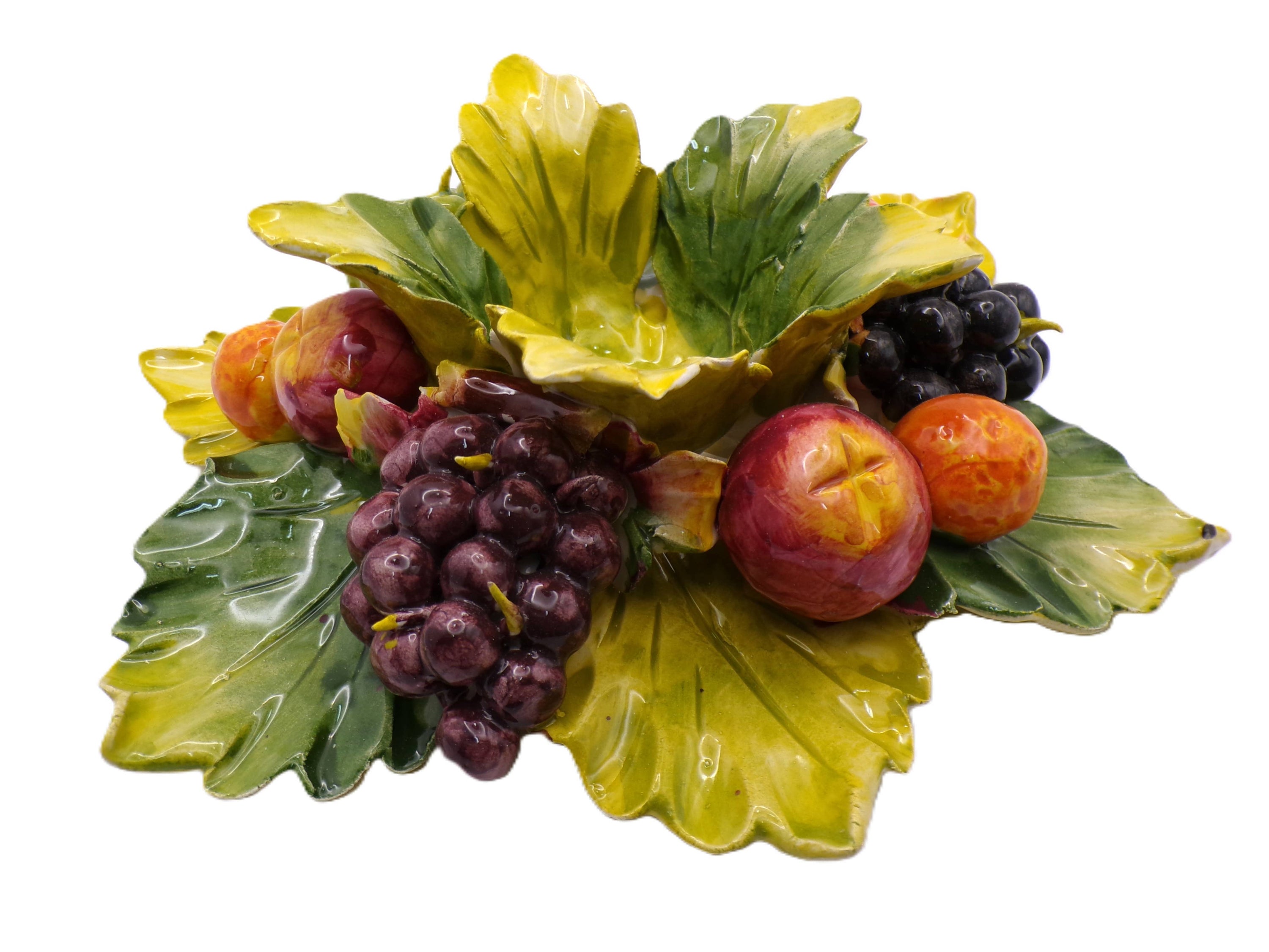 Bougeoir en céramique italienne avec motif de raisin 15cm: Raisin