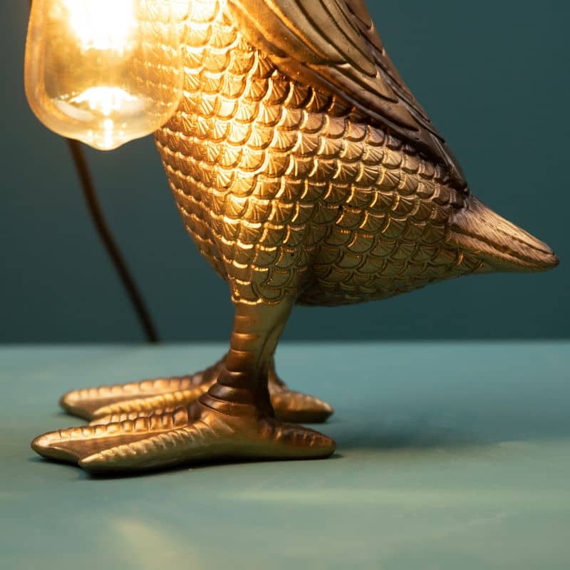 Lampe de table Canard Or 18 x 23 x 44 cm: Or (9)