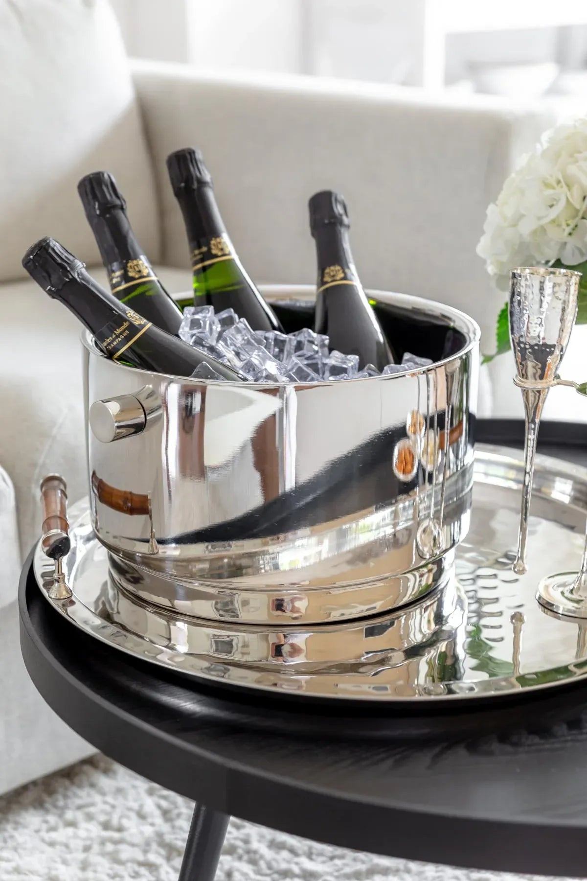 Vasque Champagne Rayo (hauteur 20,5 cm, Ø 32 cm), acier inoxydable, Edzard