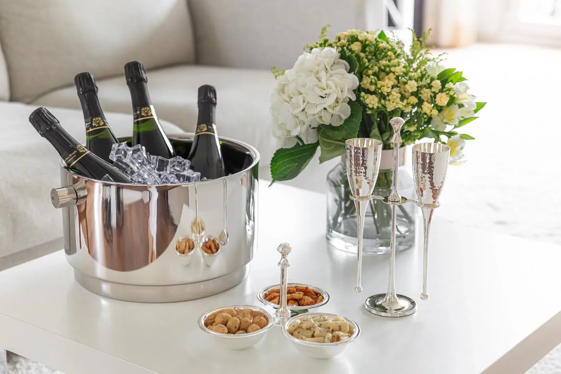 Vasque Champagne Rayo (hauteur 20,5 cm, Ø 32 cm), acier inoxydable, Edzard