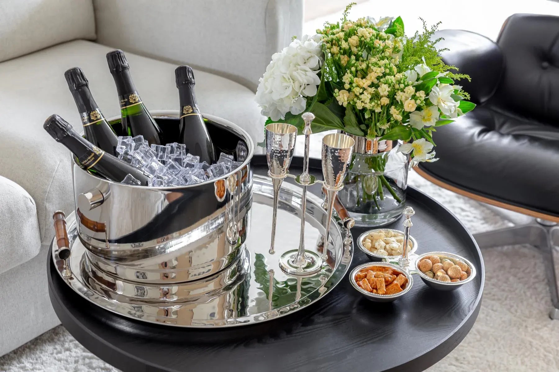 Vasque Champagne Rayo (hauteur 20,5 cm, Ø 32 cm), acier inoxydable, Edzard