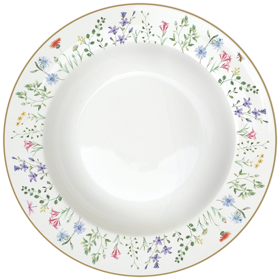 ASSIETTE A SOUPE Ø21,5CM EN PORCELAINE, FLEURS ET CITRONS, Easylife