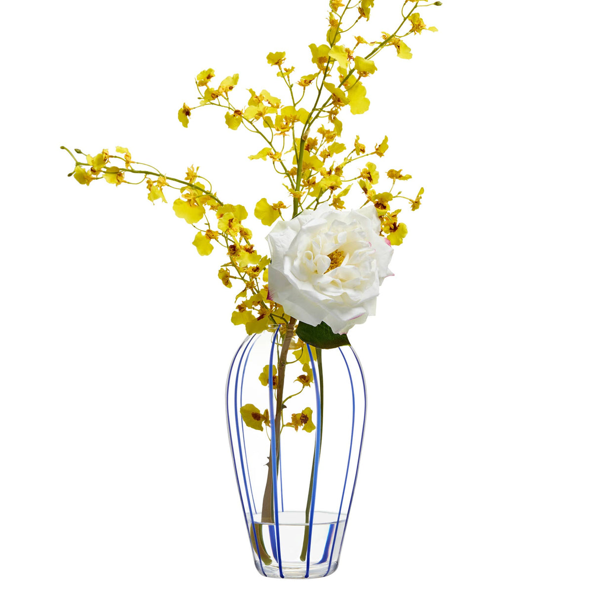 Vase en verre bleu Linea, DRH