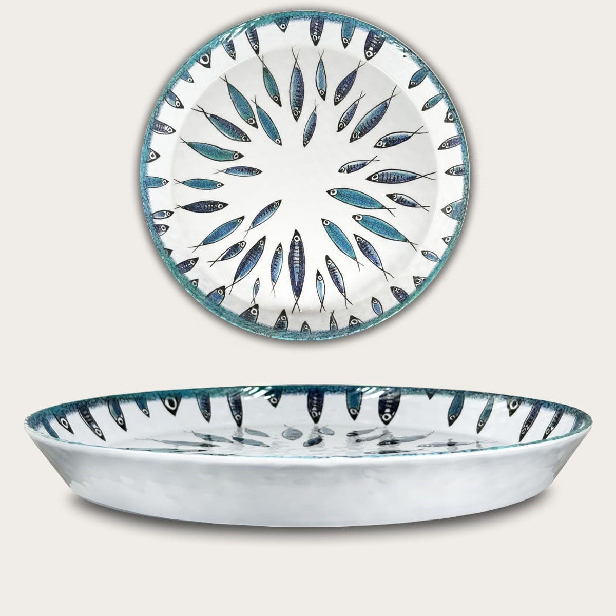 Plat Rond Creux 35 x 4 cm Fish, Arca