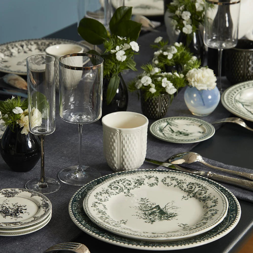 Coffret de 4 assiettes dessert Oiseau, Les Dépareillées vert, Gien