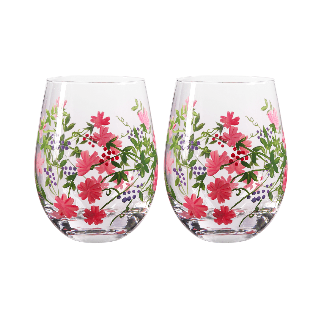 Gobelets Glass Berries, 450ml, 2-pack,Flora