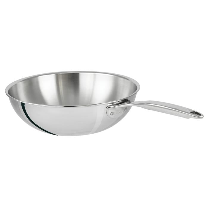 Wok inox 28cm sans couvercle, Castel'Pro, Cristel