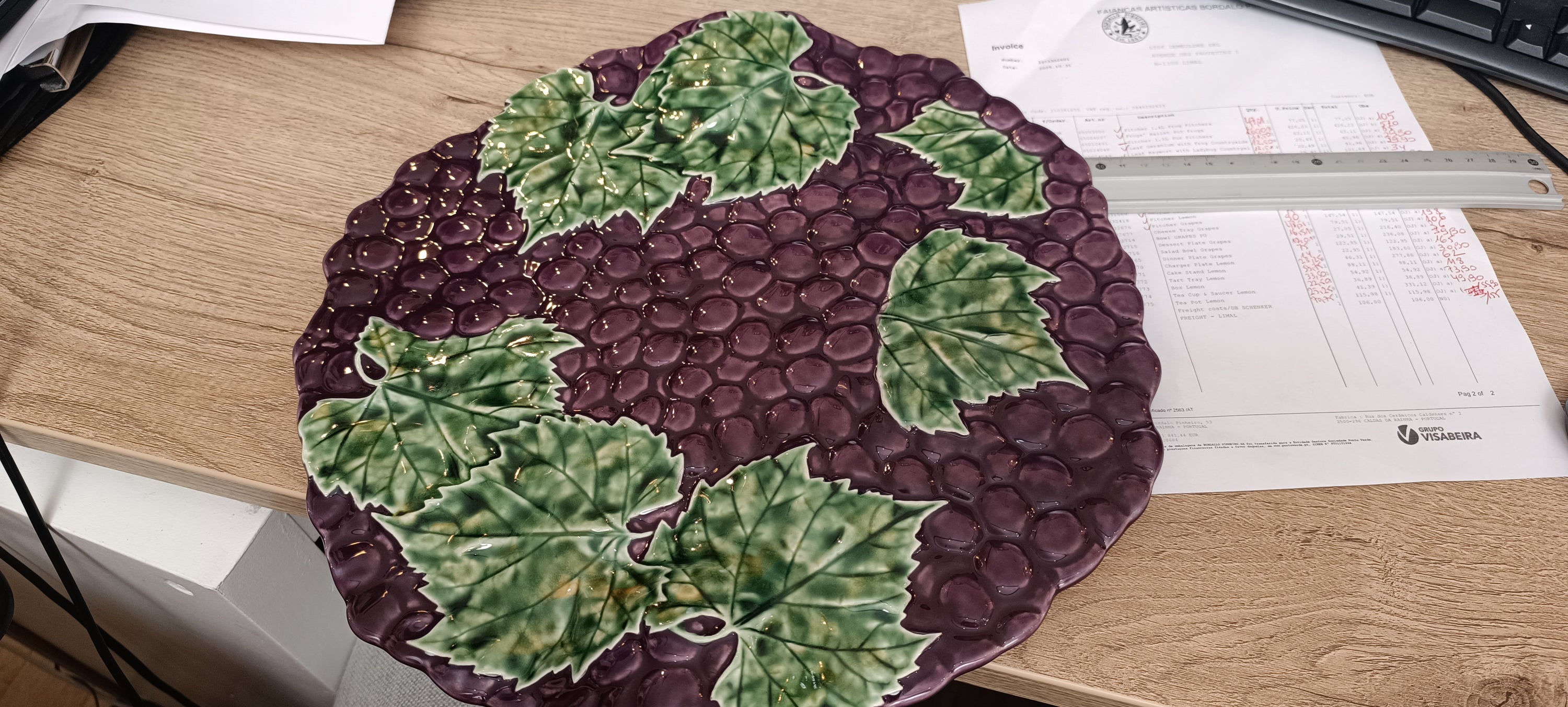 Plat à Fromage Raisins, Bordalo Pinheiro