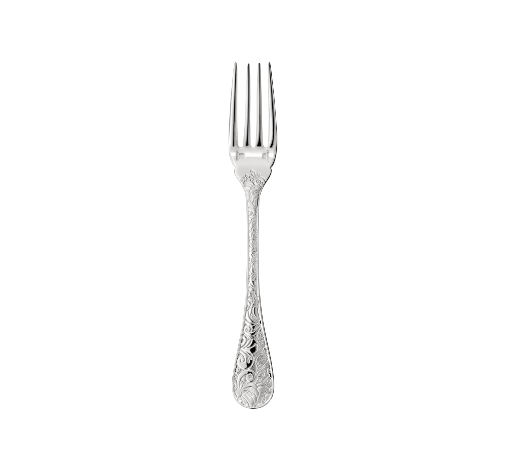 Fish fork, Garden of Eden silver plated metal, Christofle