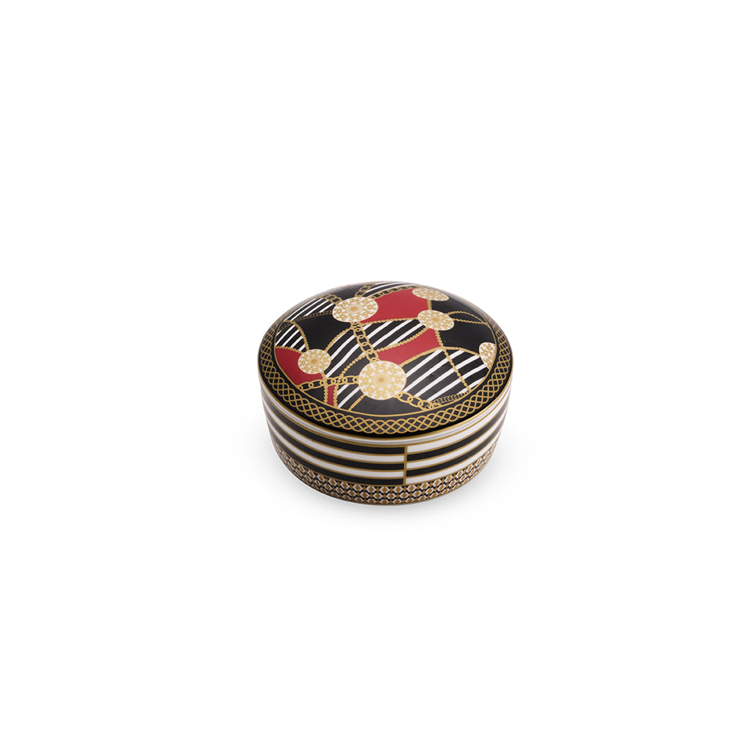 Boîte à bijoux en porcelaine Ø 10×5,5 cm LIVING CATENE, Pozzi