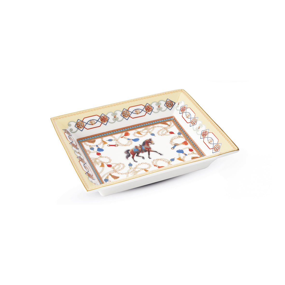 Vide-Poche 19,5 x 15,5 cm en porcelaine, CHEVAL, Pozzi