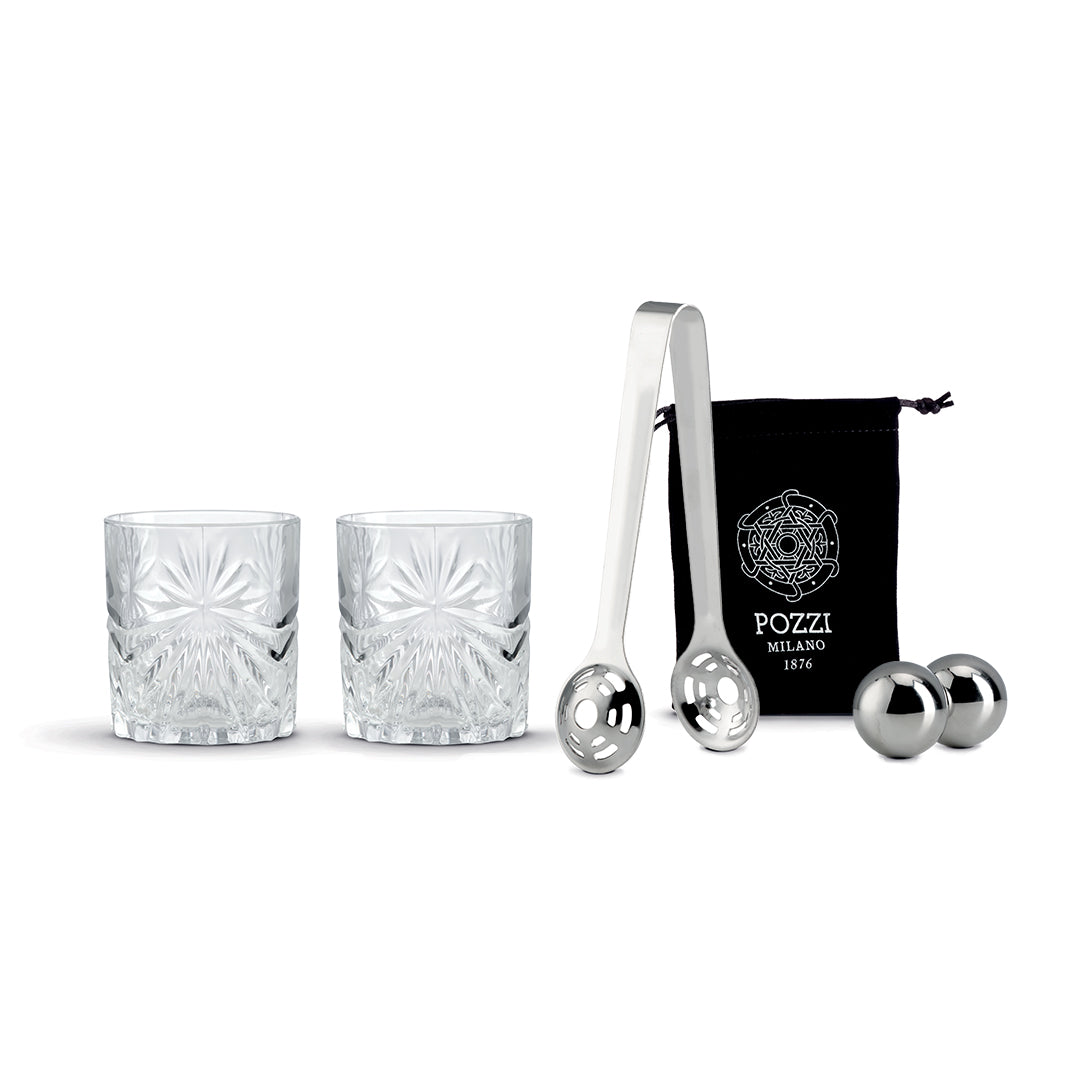 Coffret à cocktail avec sphères et pinces TRANSPARENT, Pozzi