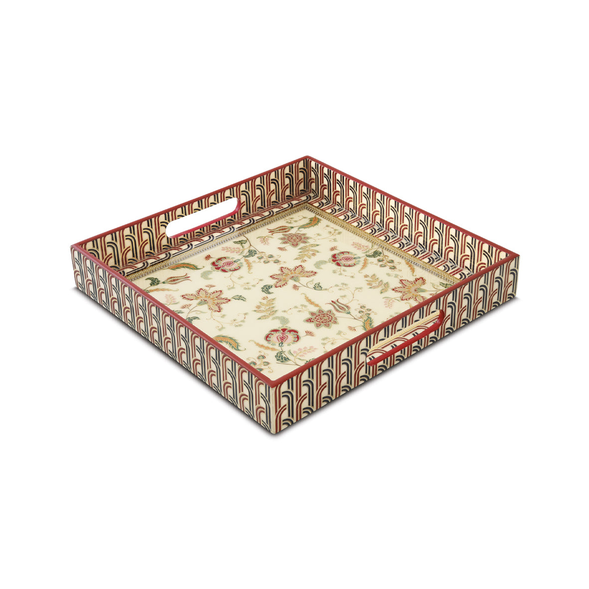 Plateau carré 30 x 30 x 4,5 cm en MDF, coloris beige cachemire.