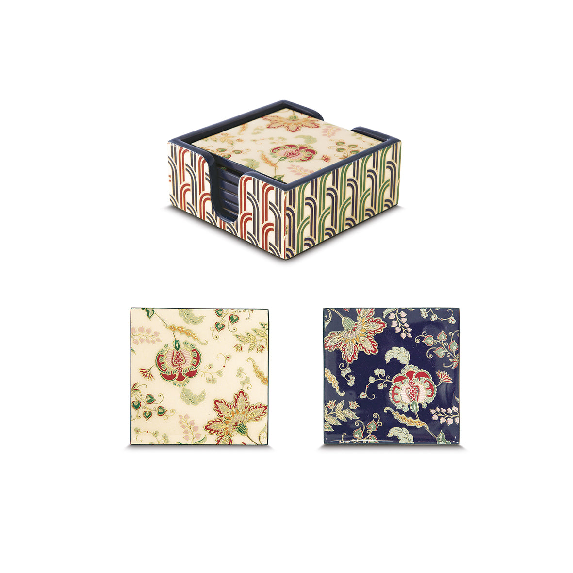 Sous-verres 10,5 × 10,5 × 4,5 cm set de 6 Paisley, Pozzi