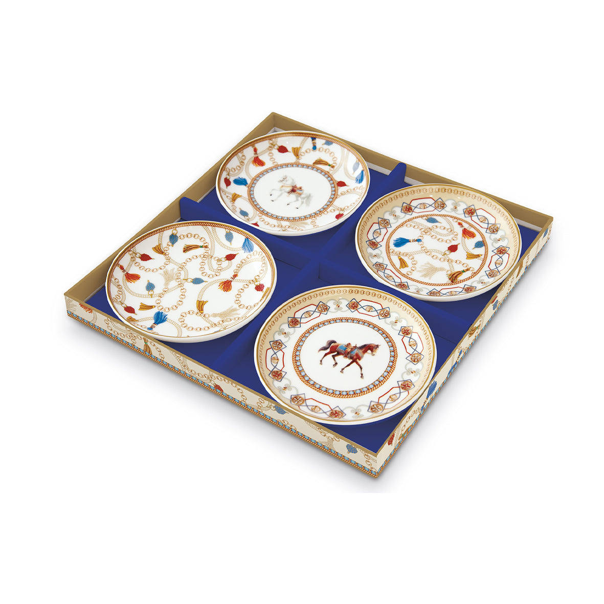 Assiettes Ø 10 cm set de 4 CHEVAL, Pozzi