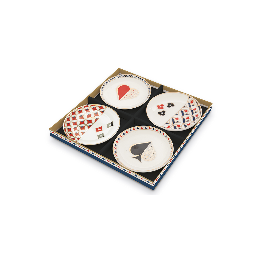 Set de 4 vide poche en porcelaine 10cm CASINO, Pozzi