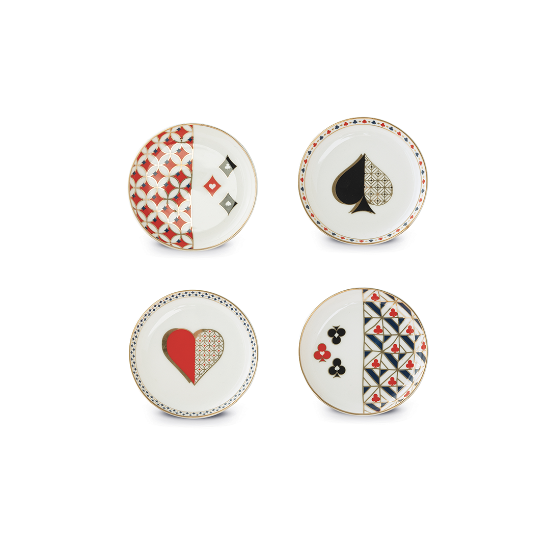 Set de 4 vide poche en porcelaine 10cm CASINO, Pozzi