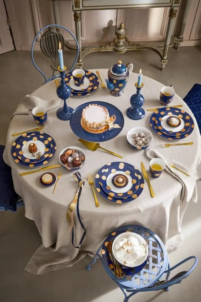 Bougeoir sphérique en métal 24cm, Bleu Marine, Pip Studio