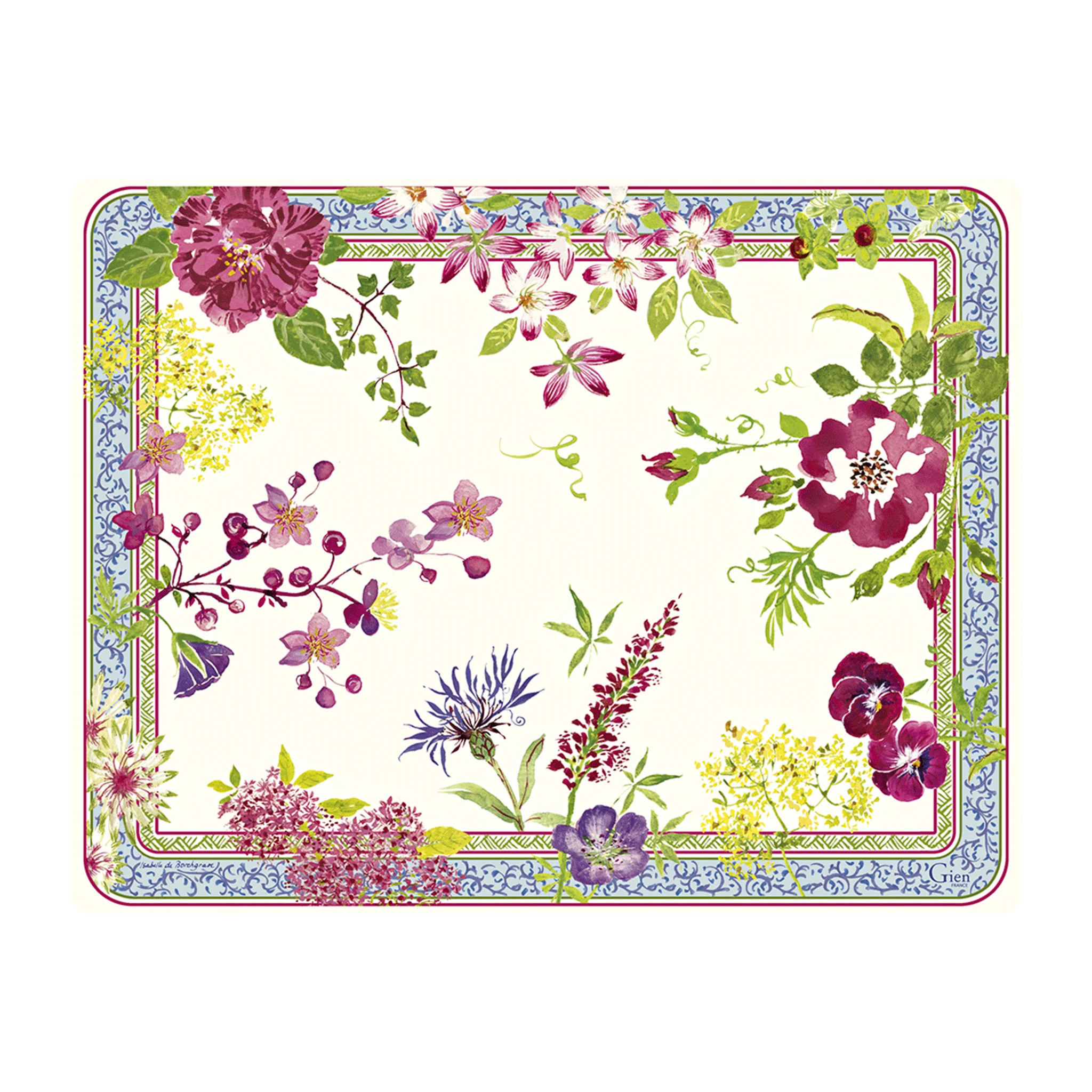 Plateau acrylique, grand modèle, Millefleurs, Gien