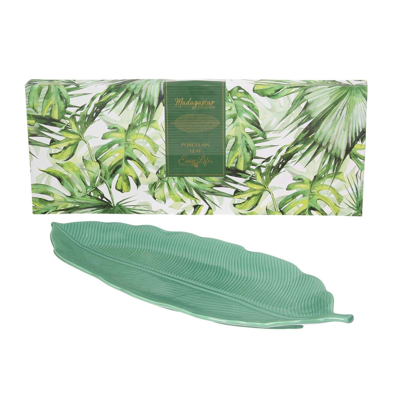 Plat de service 39x16cm, Leaves Light Green, Easy Life