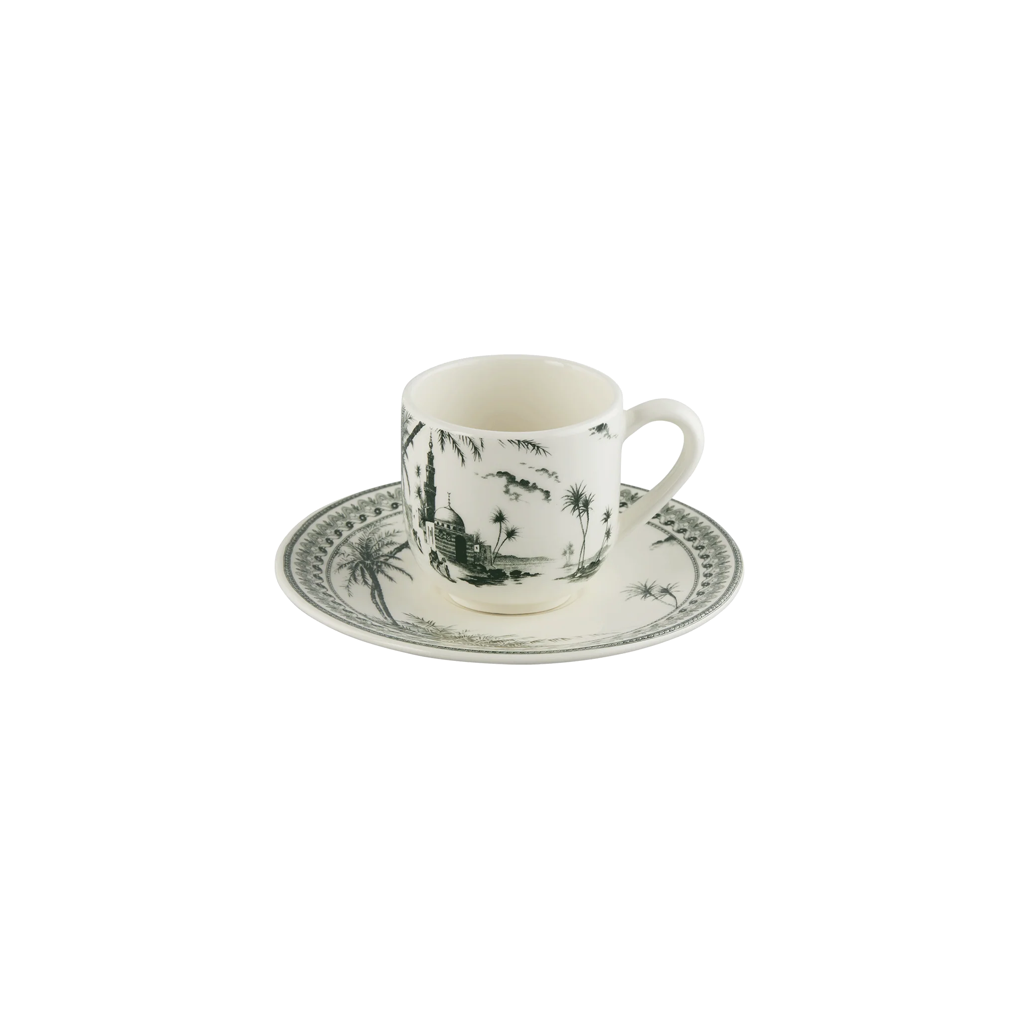 Tasse et soucoupe à café 0,08l,Les Dépareillés Vert, Gien