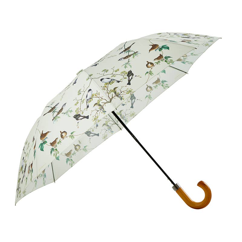 Parapluie pliable motifs oiseaux de jardin