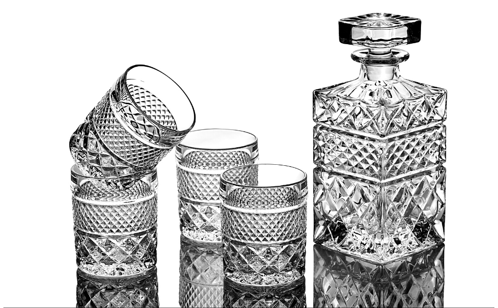 Coffret Cadeau Carafe à Whisky avec Verres et Pierres de Refroidissement