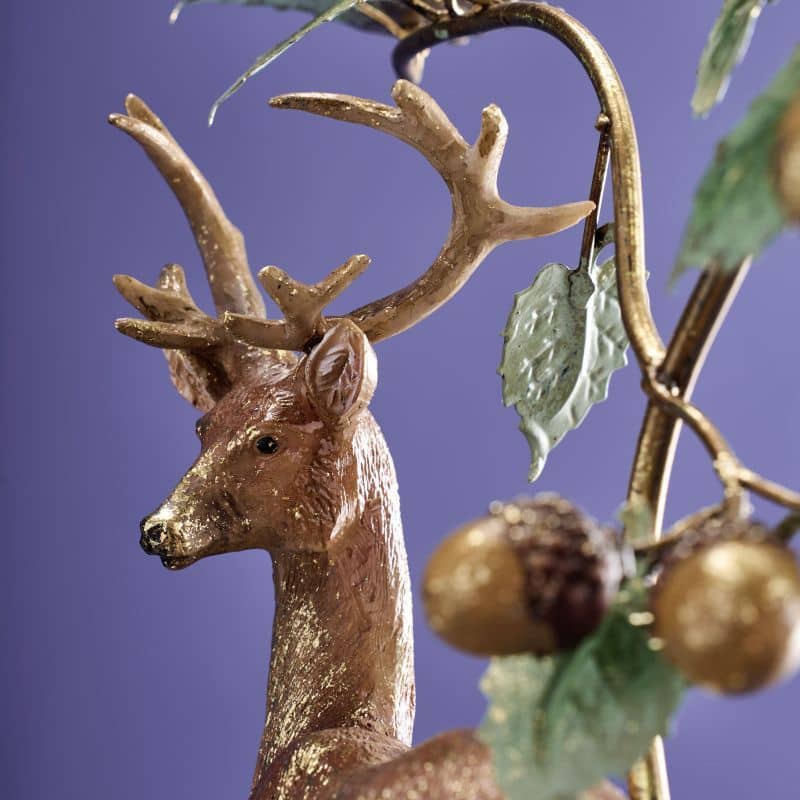 Chandelier cerf poly/métal, 37 x 12 x 46 cm: Multicolore (14)